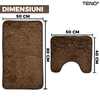 Set 2 Covorase de Baie Teno1016, anti-derapante, material moale, design modern, model hexagoane, 80x50 & 50x40cm, maro