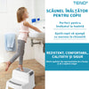 Scaunel Inaltator pentru Copii Teno33, multifunctional, doua trepte, suprafata anti-alunecare, pentru bucatarie/baie, tip scara, confortabil, sigur, alb