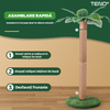 Ansamblu de Joaca pentru Pisici in Forma de Palmier Teno®, tip turn, 1 nivel,franghie si mingiute de joaca, stalpi pentru zgariat, captuseala extra moale, structura stabila, 85 cm, verde