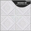 Set Tapet 3D Teno111, autoadeziv, perete/tavan, model floare, waterproof, usor de montat, design modern, 70x70 cm, alb