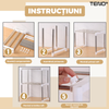 Raft Universal Teno1484, pretabil cuptor cu microunde, pentru bucatarie/baie/sufragerie, 3 niveluri, din otel inoxidabil, usor de montat, capacitate ridicata, alb
