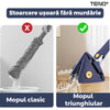 Mop cu Cap Triunghiular Teno321, rotire 360 grade, telescopic, curatare usoara, 4 lavete incluse, 127 cm, albastru/galben