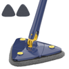 Mop cu Cap Triunghiular Teno709, rotire 360 grade, telescopic, curatare usoara, 2 lavete incluse, 127 cm, albastru/galben