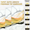 Set 10x Tapet Marmura Premium 3D Teno1808, suprafata acoperire 1.8 mp, autoadeziv, waterproof, usor de montat, design modern, 30x60 cm, model 53, alb/auriu
