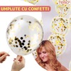 Set 5 Baloane cu Banner Teno1061, Confetti, pentru Petreceri/Aniversari/Evenimente, model HAPPY BIRTHDAY, roz