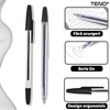 Set 50 de Pixuri Teno1509, tip ballpoint, material rezistent, durabile, rezistente in timp, cap 0.7 mm, scriere neteda cu uscare rapida, cu capac, corp de plastic, negru