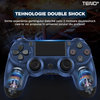 Controller Wireless DoubleShock Teno1194, compatibil cu PS4, joystick-uri analog, vibratie dubla, baterie performanta, albastru