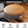 Set 3 Tavi pentru Copt Teno1634, forma rotunda, baza detasabila, antiaderente, rezistente, usor de curatat, 4/7/9 inch, negru