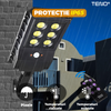 Lampa Solara Stradala 6 LED-uri Teno864, tip bec, control prin telecomanda, senzor de miscare, 3 moduri de iluminare, protectie IP65, Waterproof, exterior, negru