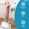 Scaunel Inaltator pentru Copii Teno33, multifunctional, doua trepte, suprafata anti-alunecare, pentru bucatarie/baie, tip scara, confortabil, sigur, alb