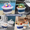 Cos de Rufe Pliabil Mic cu Manere Teno942, organizare si depozitare, multifunctional, compact, 30 litri, 42 x 32 x 28 cm, albastru