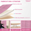 Set 10x Tapet 3D Teno1305, Model Carouri si Flori, suprafata acoperire 4.9 mp, autoadeziv, waterproof, usor de montat, design modern, 70x70 cm, roz