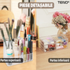 Organizator Cutie Depozitare pentru Produse Cosmetice Teno473, bijuterii si alte obiecte, 6 sertare, piese detasabile, transparent, 24 x 19 cm