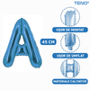 Set 12 Baloane Teno1286, Litere, pentru Petreceri/Aniversari/Evenimente, o singura dimensiune, o culoare, metalizate, folie, model BINE ATI VENIT albastru, 45 cm