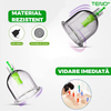 Set 12 Ventuze pentru Masaj Teno682, beneficii multiple, pompa cu vacuum, terapie, decongestionare, verde