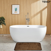 Set 2 Covorase de Baie Teno1016, anti-derapante, material moale, design modern, model hexagoane, 80x50 & 50x40cm, maro