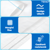Set 150 de Saci de Rafie Teno1251, materiale calitative, rezistenta ridicata, capacitate mare, waterproof, universali, 55 x 100 cm, alb/albastru