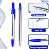 Set 50 de Pixuri Teno1508, tip ballpoint, material rezistent, durabile, rezistente in timp, cap 0.7 mm, scriere neteda cu uscare rapida, cu capac, corp de plastic, albastru