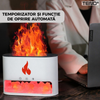 Difuzor Aromaterapie Teno®, efect flacara, 4 culori LED, capacitate 250ml, cristale de sare de himalaya, silentios, umidifica aerul, alb