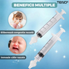Set 2 Bucati Irigator / Dus Lavaj Nazal Teno528, dispozitiv curatare sinusuri si decongestie nazala, cap din silicon, 10ml, transparent