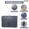 Set 6 Organizatoare Teno671, pentru calatorie, diferite marimi, bagaj de voiaj, valiza, troler, genti, haine, accesorii, inchidere cu fermoar dublu, plasa, albastru inchis