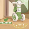 Bicicleta cu 4 Roti fara Pedale Oita Teno1102, structura stabila, cap luminos, functie cu muzica, lansator de baloane incorporat, 56 x 43 x 28 x 30 cm, 1-3 ani, verde