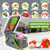 Feliator de Legume 22 in 1 Teno1635, multifunctional, 8 taieturi, accesorii pentru tocat, maruntit, feliat, julienne, separator de oua, lame de inox, caseorla de depozitare, manere , verde
