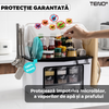 Organizator Multifunctional pentru Bucatarie Teno483,suport sticle, rafturi pentru condimente, cuier pentru ustensile, suport cutite, 46 x 26 x 43 cm, alb