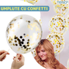 Set 5 Baloane cu Banner Teno1062, Confetti, pentru Petreceri/Aniversari/Evenimente, model HAPPY BIRTHDAY, albastru
