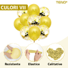 Set 27 Baloane Teno768, Litere, pentru Petreceri/Aniversari/Evenimente, confetti, stelute, inimioare, model HAPPY BIRTHDAY, gold