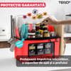 Organizator Multifunctional pentru Bucatarie Teno484,suport sticle, rafturi pentru condimente, cuier pentru ustensile, suport cutite, 46 x 26 x 43 cm, rosu