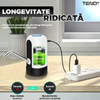 Dozator Electric de Apa Teno1568, pompa pentru bidon, touch control, incarcare USB, design minimalist, silentios, portabil, uz casnic, universal, pentru toate dimensiunile de bidon, baterie 1200 mAH, alb/negru