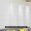 Set Tapet 3D Teno385, suprafata acoperire 2.45 mp, autoadeziv, waterproof, design modern, usor de montat, 70x35cm, alb