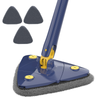 Mop cu Cap Triunghiular Teno708, rotire 360 grade, telescopic, curatare usoara, 3 lavete incluse, 127 cm, albastru/galben