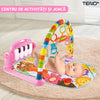 Centru de Activitati si Joaca Teno327, saltea interactiva pentru copiicu sunete, multifunctional, pian si oglinda detasabile, jucarii zornaitoare, 4 moduri interactive si educative, roz