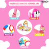 Centru de Activitati si Joaca Teno327, saltea interactiva pentru copiicu sunete, multifunctional, pian si oglinda detasabile, jucarii zornaitoare, 4 moduri interactive si educative, roz