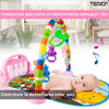 Centru de Activitati si Joaca Teno327, saltea interactiva pentru copiicu sunete, multifunctional, pian si oglinda detasabile, jucarii zornaitoare, 4 moduri interactive si educative, roz