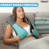 Aparat Profesional pentru Masaj Cervical Teno329, spate, lombara, abdomen si picioare, shiatsu, 4 puncte de masaj, albastru
