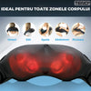 Aparat Profesional pentru Masaj Cervical Teno329, spate, lombara, abdomen si picioare, shiatsu, 4 puncte de masaj, albastru