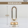 Lampa Ambientala Cristal LED Teno356, forma ovala, portabila, 3 moduri de iluminare, intensitate ajustabila, tactila, incarcare USB-C