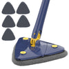 Mop cu Cap Triunghiular Teno464, rotire 360 grade, telescopic, curatare usoara, 5 lavete incluse, 127 cm, albastru/galben