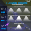 Lampa Solara Stradala 400 LED-uri Teno872, 3 capete, control prin telecomanda, senzor de miscare, 3 moduri de iluminare, protectie IP65, Waterproof, exterior, negru