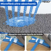 Mop cu Cap in Forma de X Teno1149, rotire 360 grade, telescopic, curatare usoara, 2 lavete incluse, 123 cm, albastru deschis