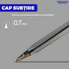 Set 50 de Pixuri Teno1508, tip ballpoint, material rezistent, durabile, rezistente in timp, cap 0.7 mm, scriere neteda cu uscare rapida, cu capac, corp de plastic, albastru