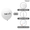 Set 6 Baloane Teno1490, pentru Petreceri/Evenimente, rezistente, elastice, usor de umflat, model BRIDE TO BE, 30 cm, alb