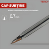 Set 50 de Pixuri Teno1510, tip ballpoint, material rezistent, durabile, rezistente in timp, cap 0.7 mm, scriere neteda cu uscare rapida, cu capac, corp de plastic, rosu