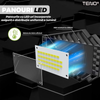 Lampa LED cu 3 Brate Mobile Teno1660, 3 aripi pliabile, 36 LED-uri, flux luminos 3000LM, lumina alba rece 6000-6500K, bec iluminare pentru interior garaj/depozit/atelier, negru