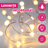 Trandafir Artizanal Teno1599, efect de cristal, aspect auriu, luminite LED cu baterii, rezistent, nemuritor, design realist, 22 x 13 cm, roz