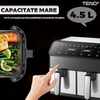 Friteuza Dubla Fara Ulei Air Fryer Teno1658, tehnologie smart sensing, programe smart chef automate, afisaj digital, capacitate 9 L, tehnologie de eliminare a grasimii, functie de pastrare la cald, tensiune alimentare 220-240 V, gri/negru