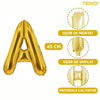 Set 12 Baloane Teno748, Litere, pentru Petreceri/Aniversari/Evenimente, o singura dimensiune, o culoare, metalizate, folie, model BINE ATI VENIT auriu, 45 cm